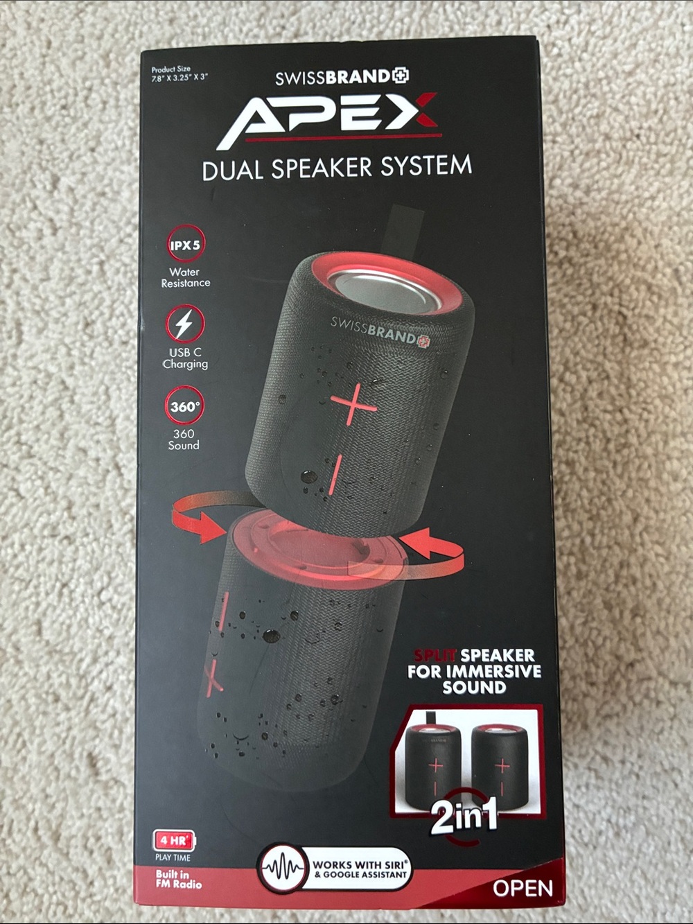New APEX Dual Speaker System - Black with Red Accents